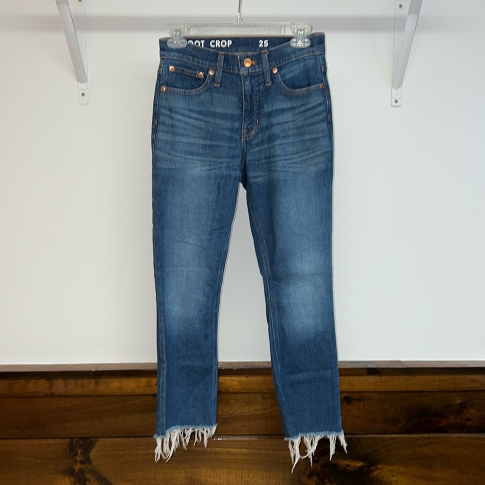 J. Crew Raw Hem Demi Boot Crop Jeans- 25